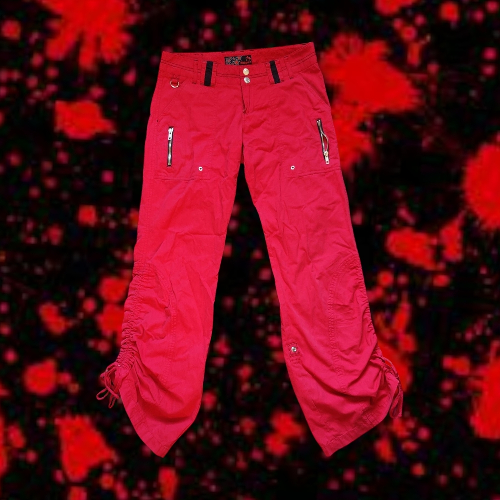 90s/Y2k Kikgirl Kikwear Drawstring Cargo Rave Pants